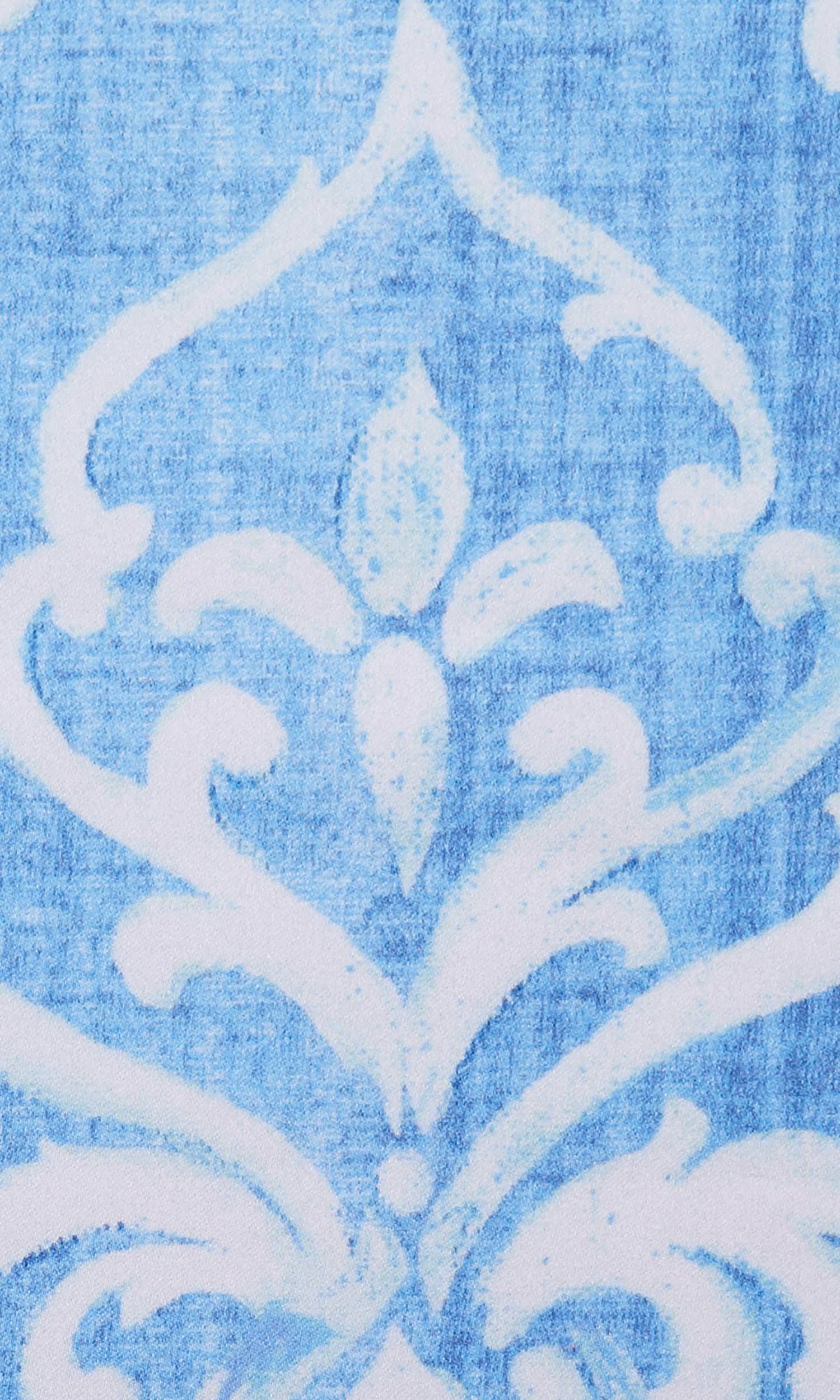 Damask Home Textile Fabric Material By the Metre (Blue/ White)