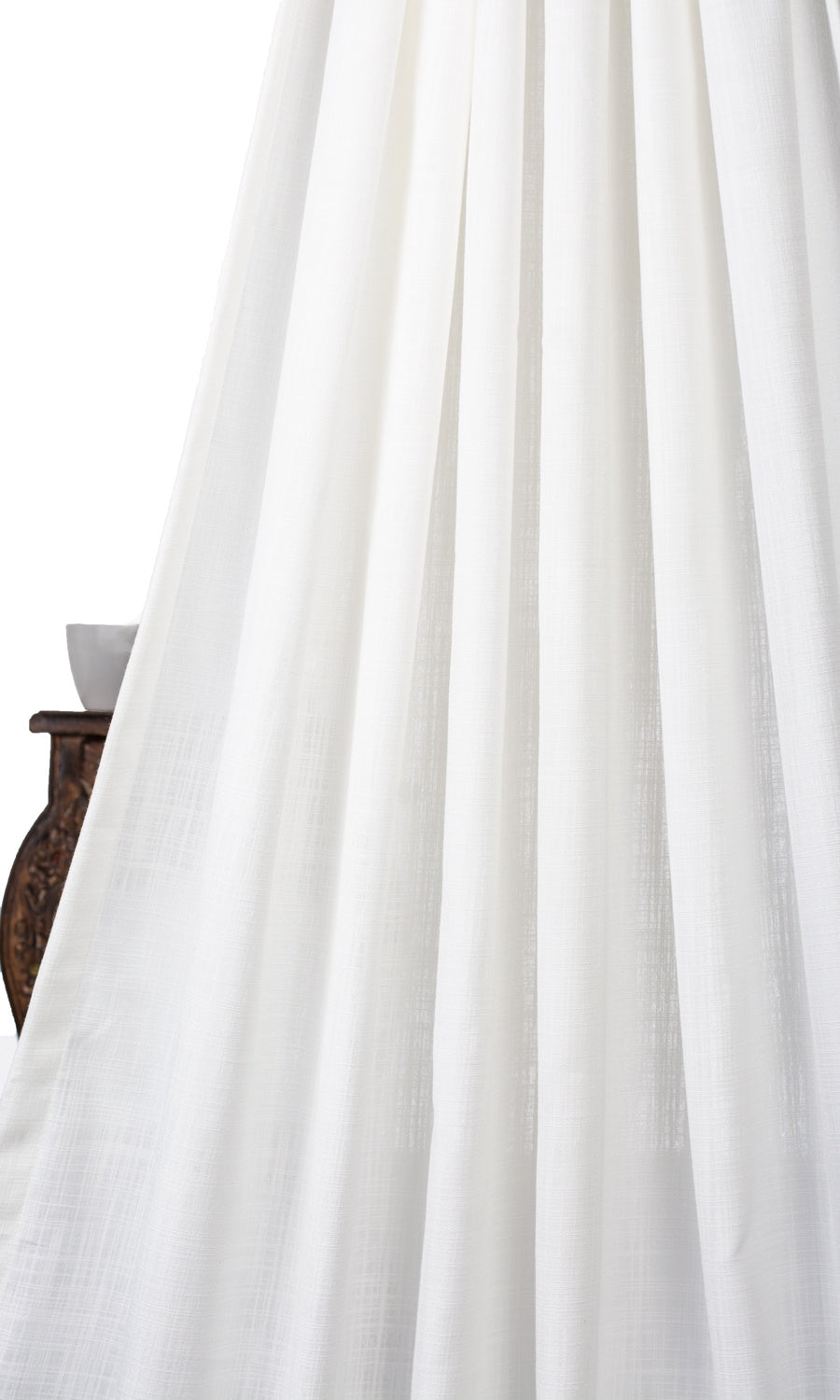 Semi-Sheer Home Textile Fabric Material Sample (White)