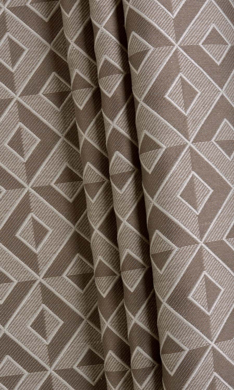 Geometric  Fabric Material By the Metre (Mocha Brown)