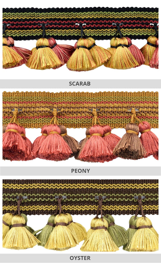 Curtain border trim with tassels