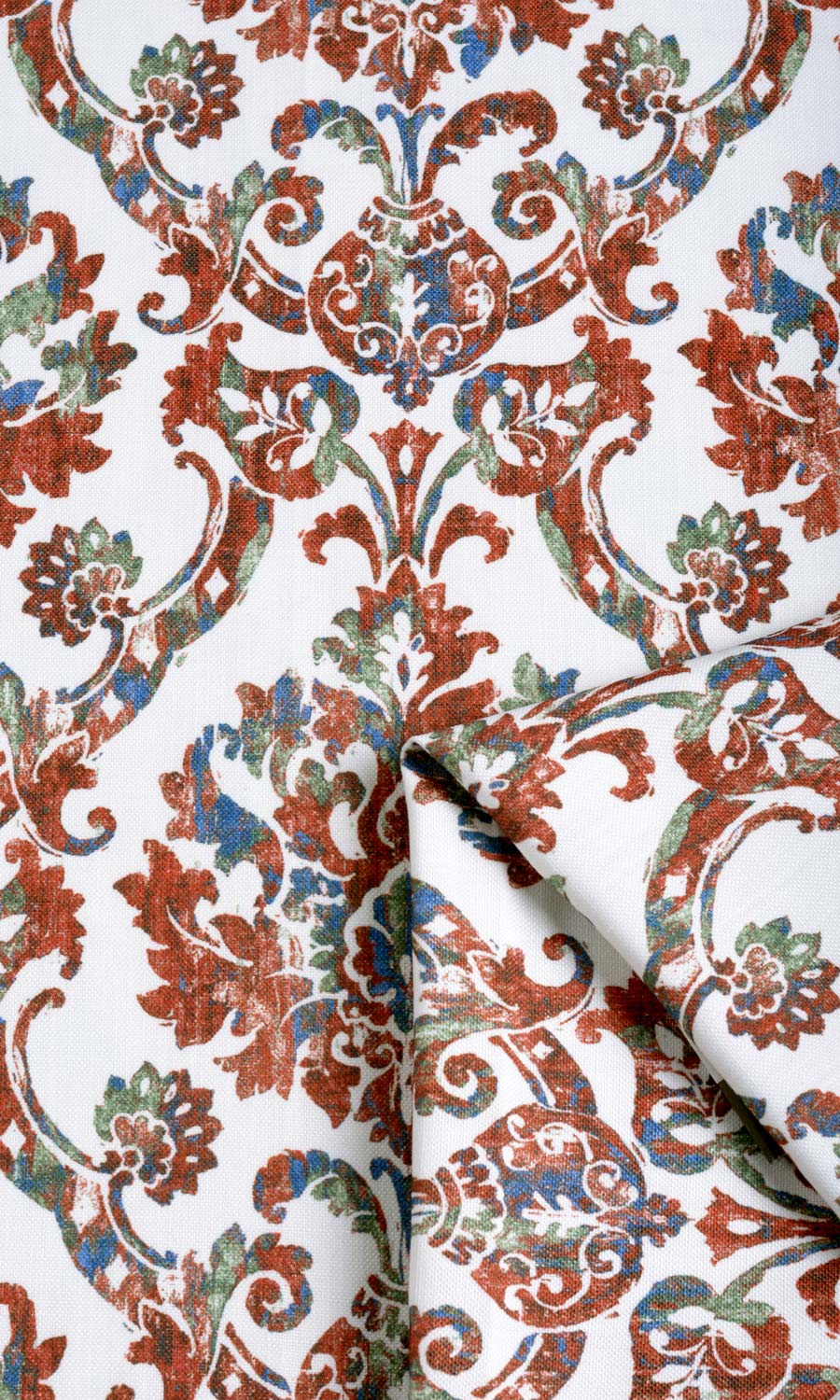Damask Patterned Home Textile Fabric Material By the Metre (Red/ Blue)