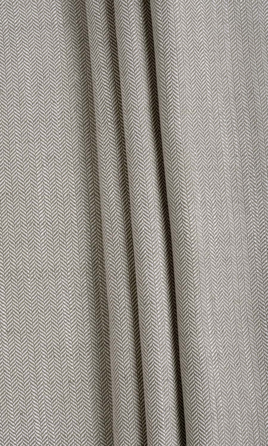 Herringbone Textured Fabric By the Metre for Curtains & Drapes (Grey)