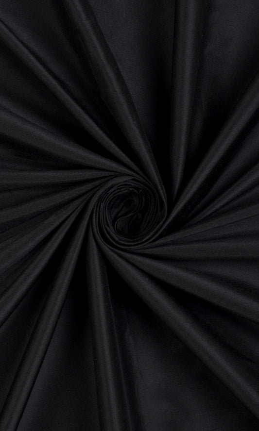 Shantung Silk Curtain Panels (Black)