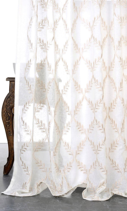 Floral embroidered sheer curtains from The White Window