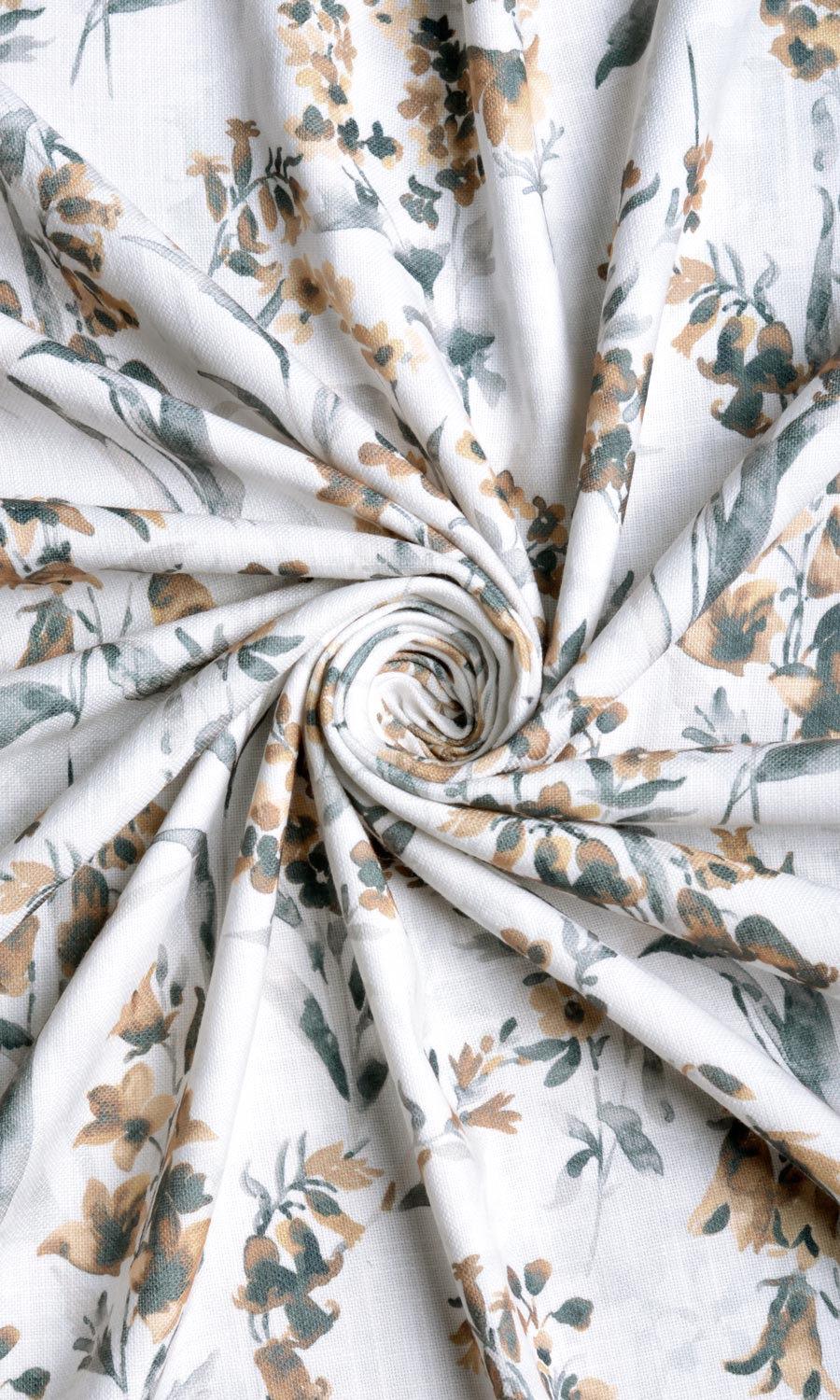 Floral Print Fabric Sample for Curtains & Drapes (Beige/ Brown)