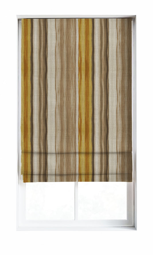 Watercolor Effect Striped Drapes (Yellow/ Brown)