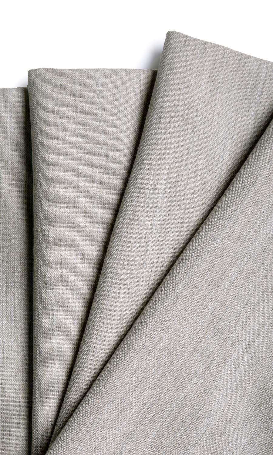 Plain Linen Texture Window Treatments Fabric By the Metre (Pale Grey)