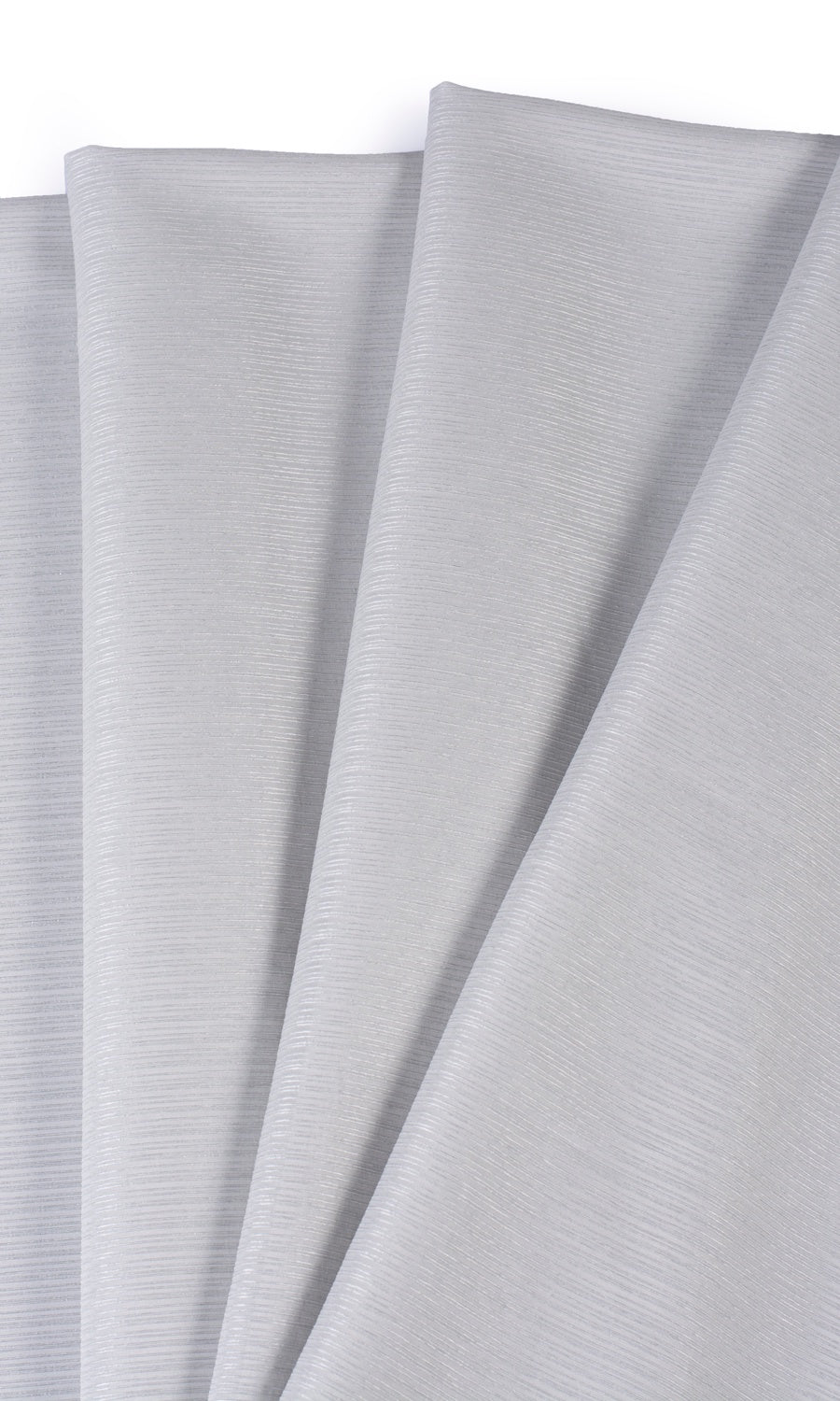 Striped Sheer Fabric Material By the Metre (Pale Gray)