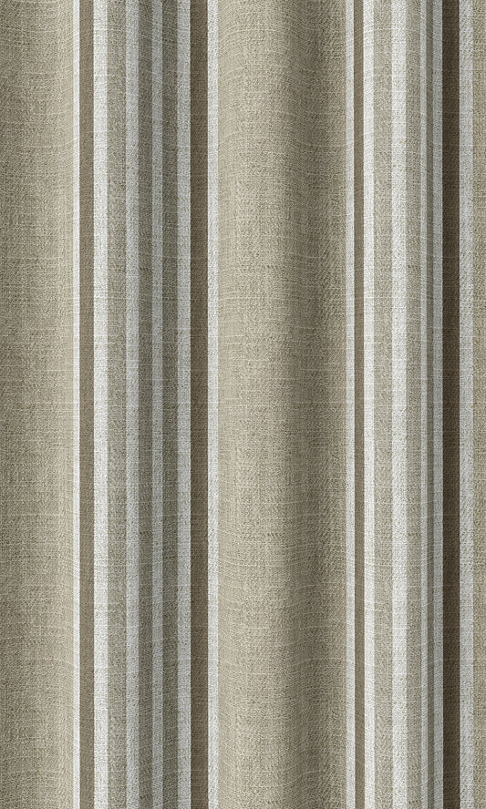 Striped Home Décor Fabric Sample (Sand Beige/ Peanut Brown)