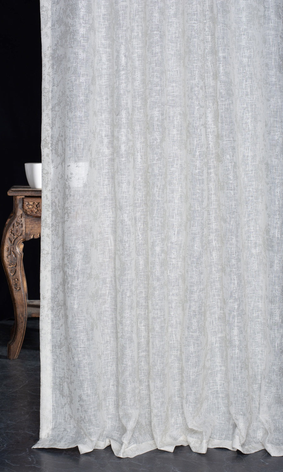 Metallic Accented Free Fabric Material Sample (White/ Silver)