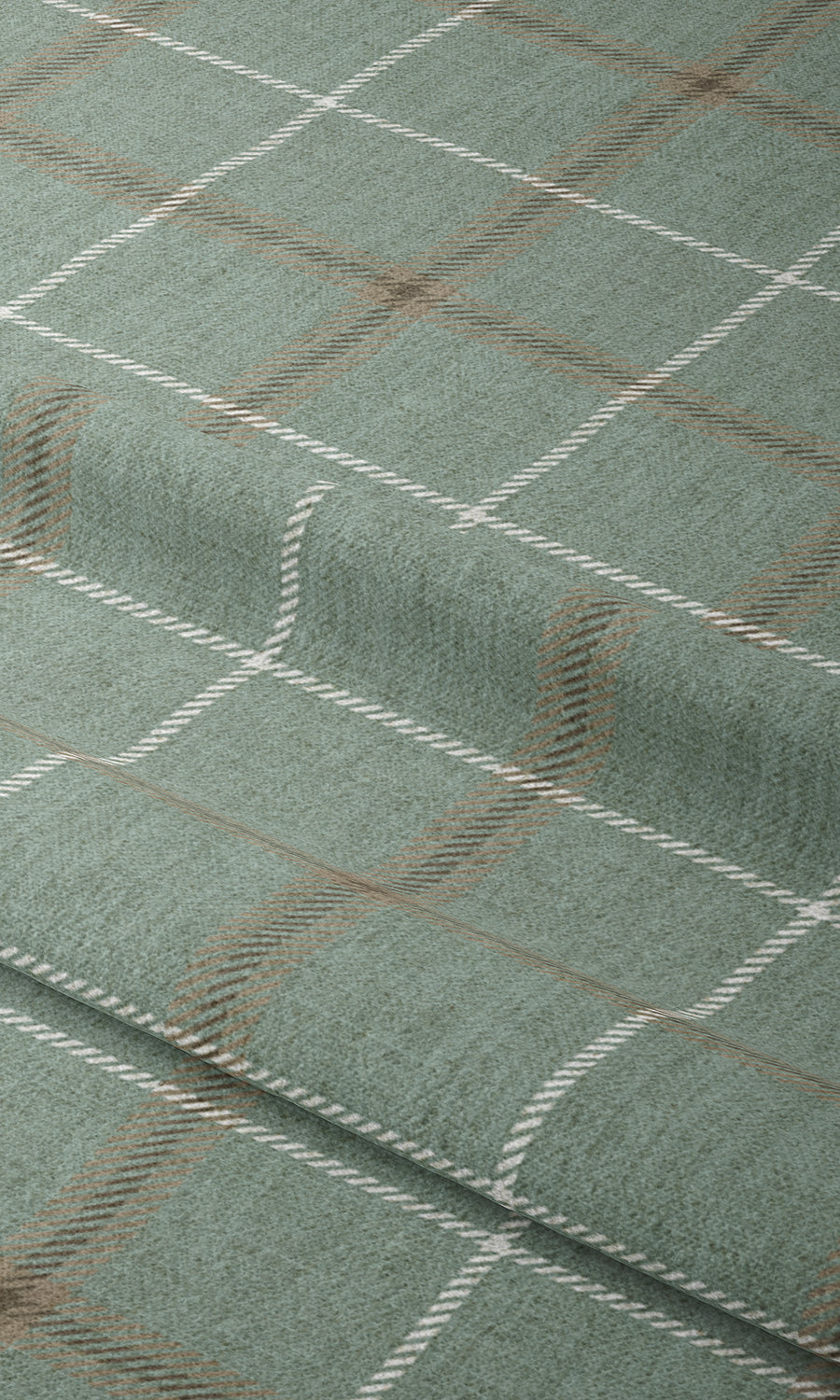 Checkered Window Treatments Fabric Sample (Duck Egg Blue)
