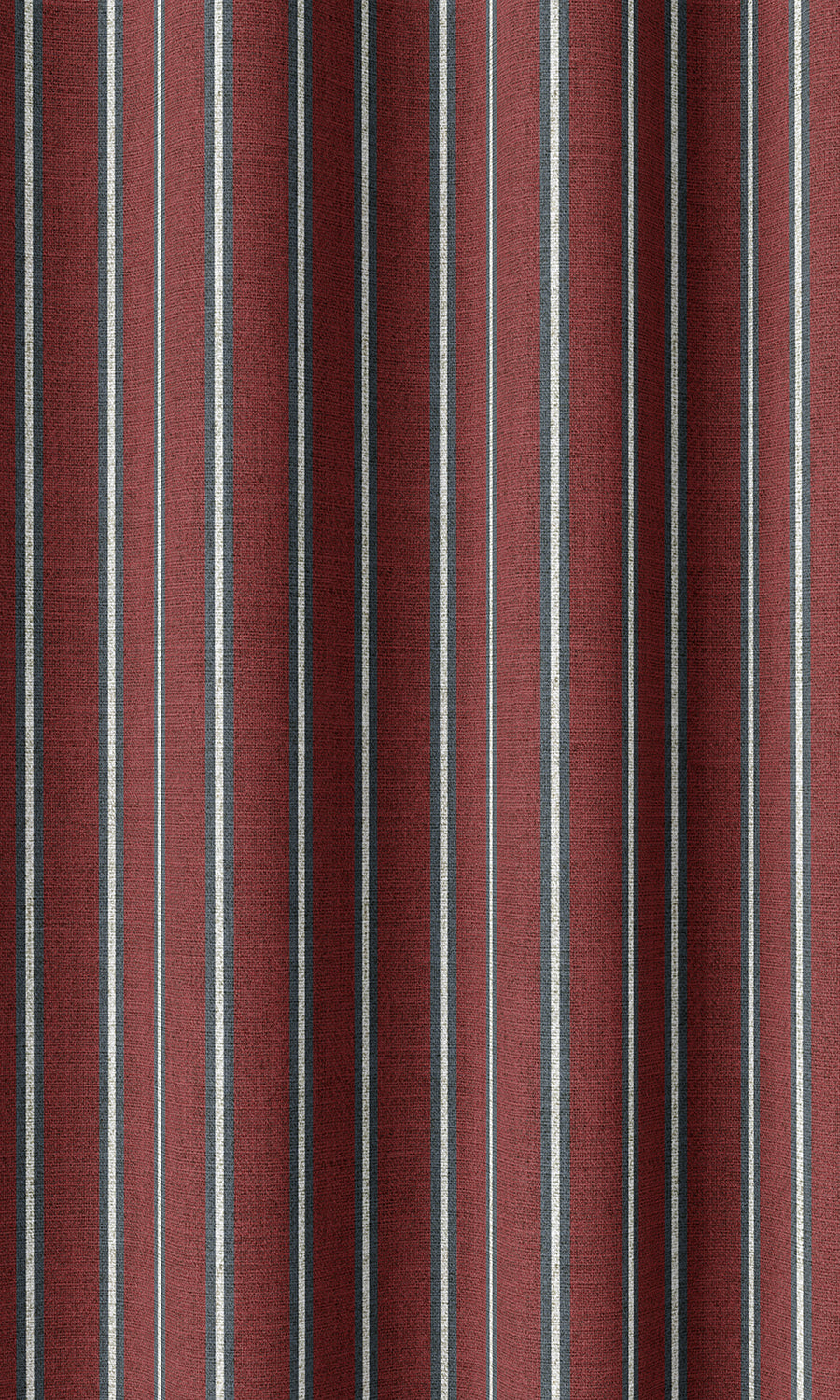 Modern Striped Home Décor Fabric By the Metre (Slate Grey/ Red)