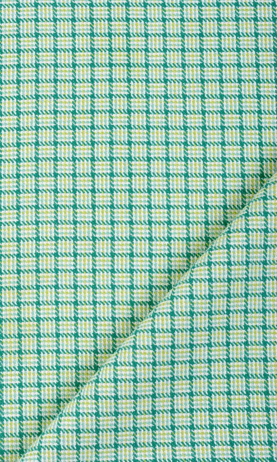 Basketweave Cotton Window Treatments Fabric By the Metre (Green/ Blue)