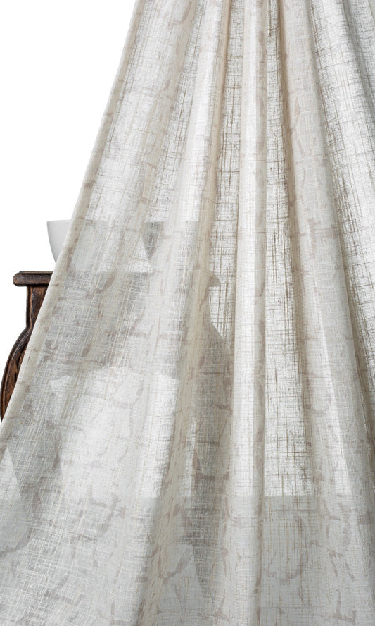 Self-Patterned Sheer Home Décor Fabric Sample Milky White)