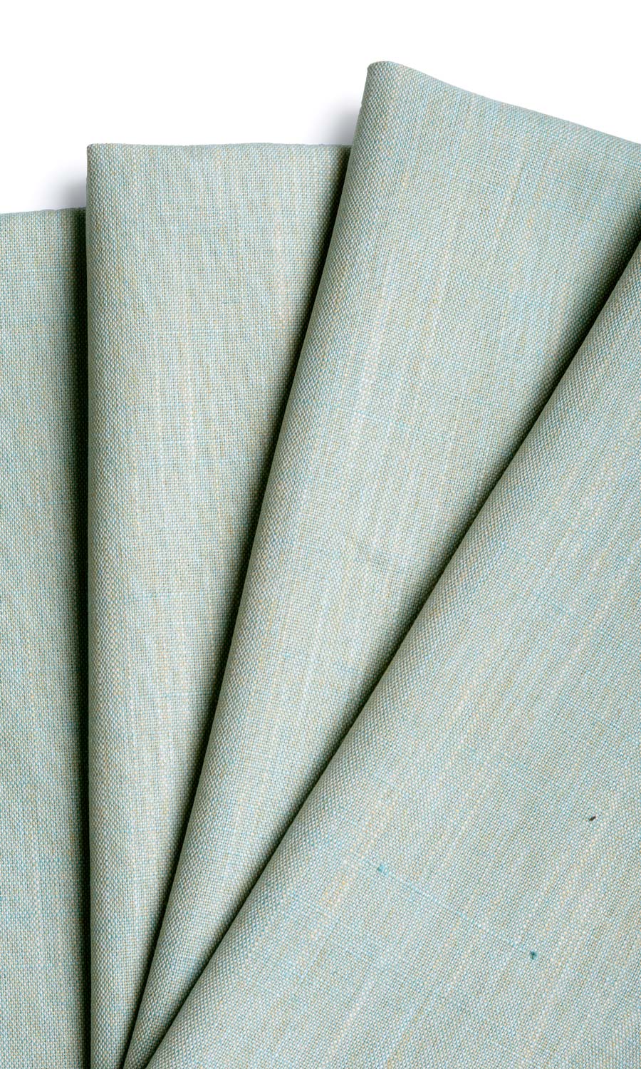 Plain Linen Texture Window Treatments Fabric By the Metre (Pale Blue/ Green)