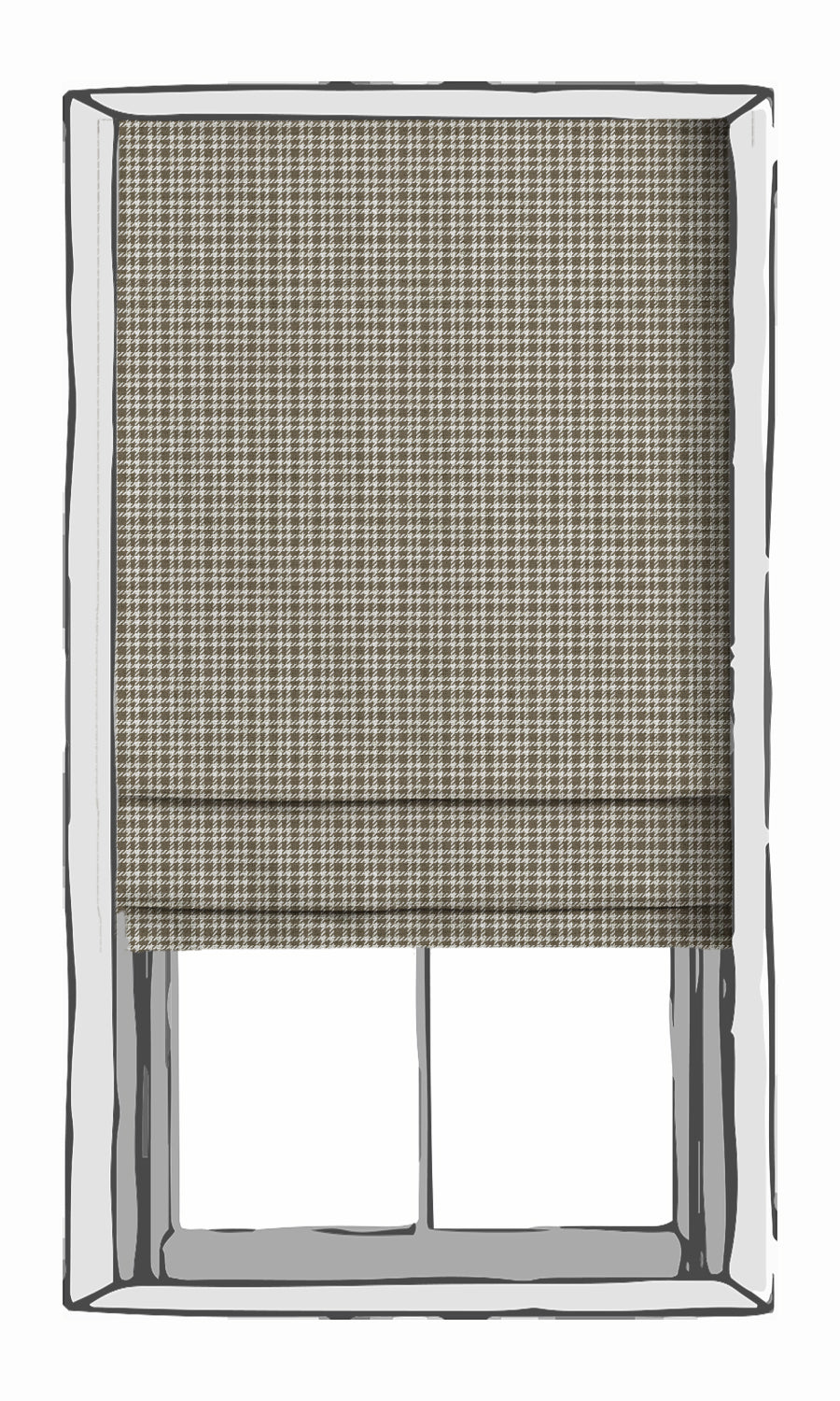 Check Patterned Free Fabric Material Sample (Mocha Brown/ White)