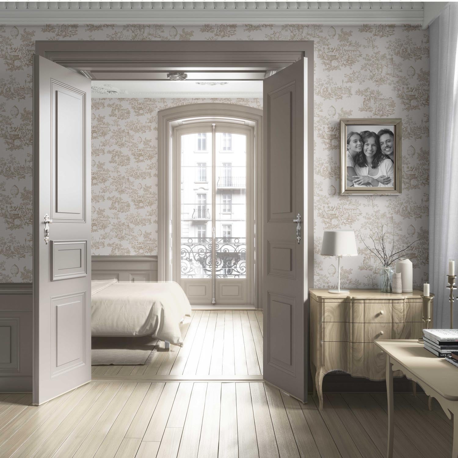 Toile de Jouy/ Nature Print Living Room Wallpaper (Beige/ Brown/ Taupe)