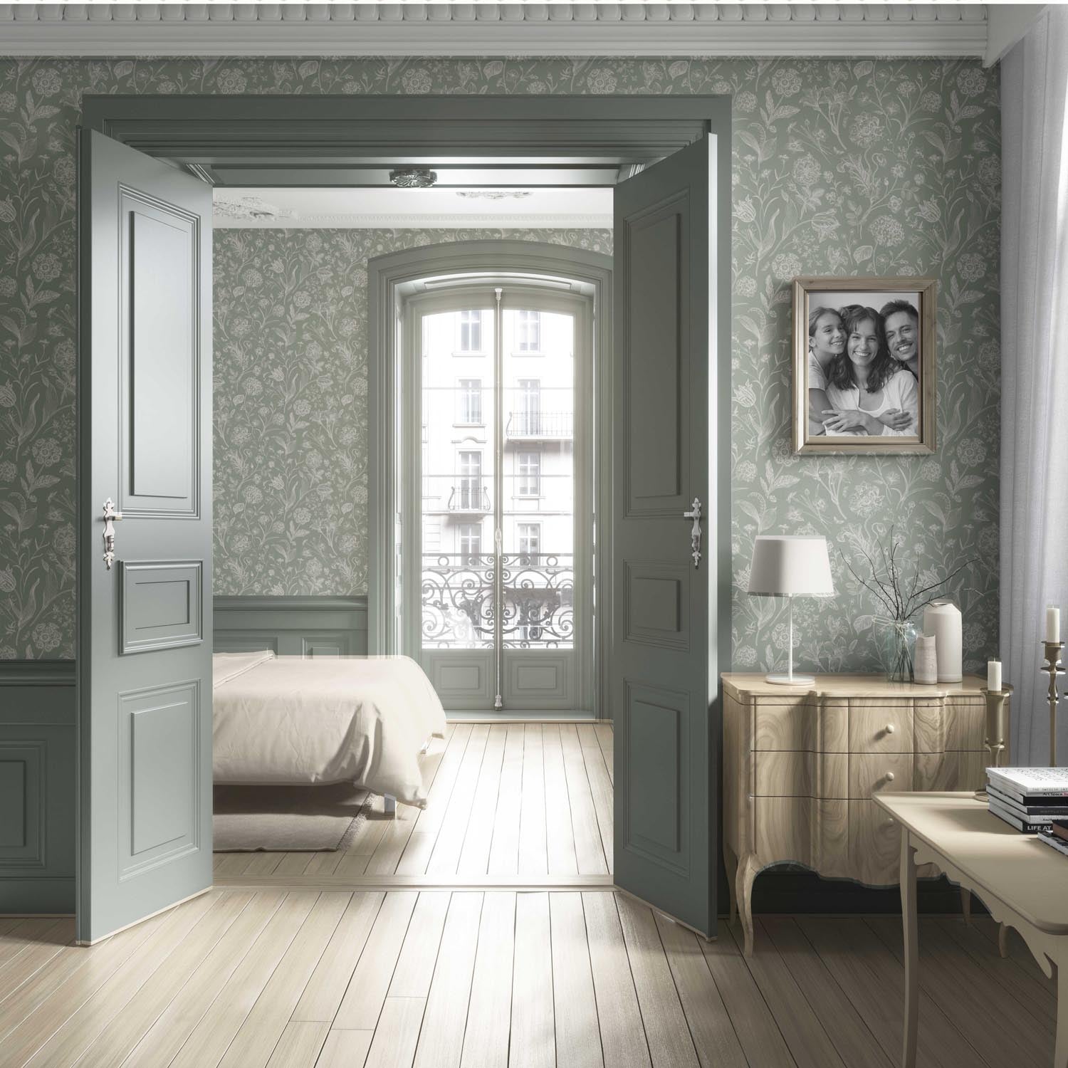 Floral/ Botanical Living Room Wallpaper Sample (Sage Green)