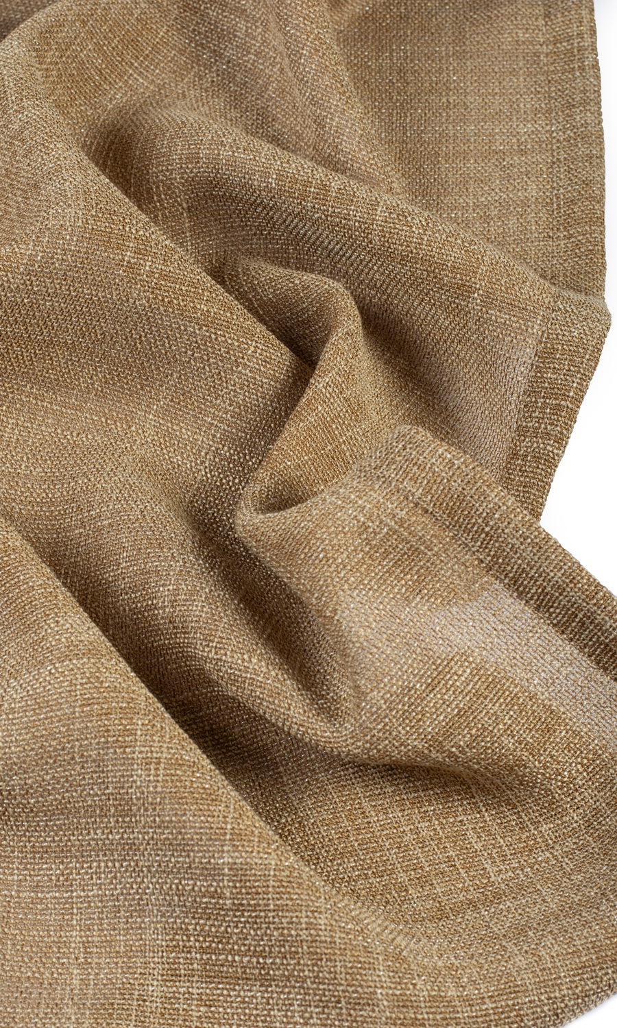 Textured Sheer Fabric By the Metre for Curtains & Drapes (Peanut Brown)