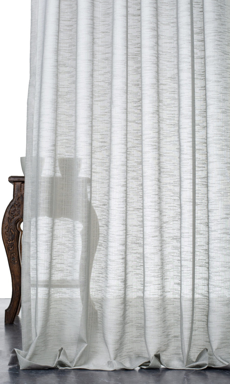 Textured Sheer Window Treatments Fabric By the Metre (Pale Gray)