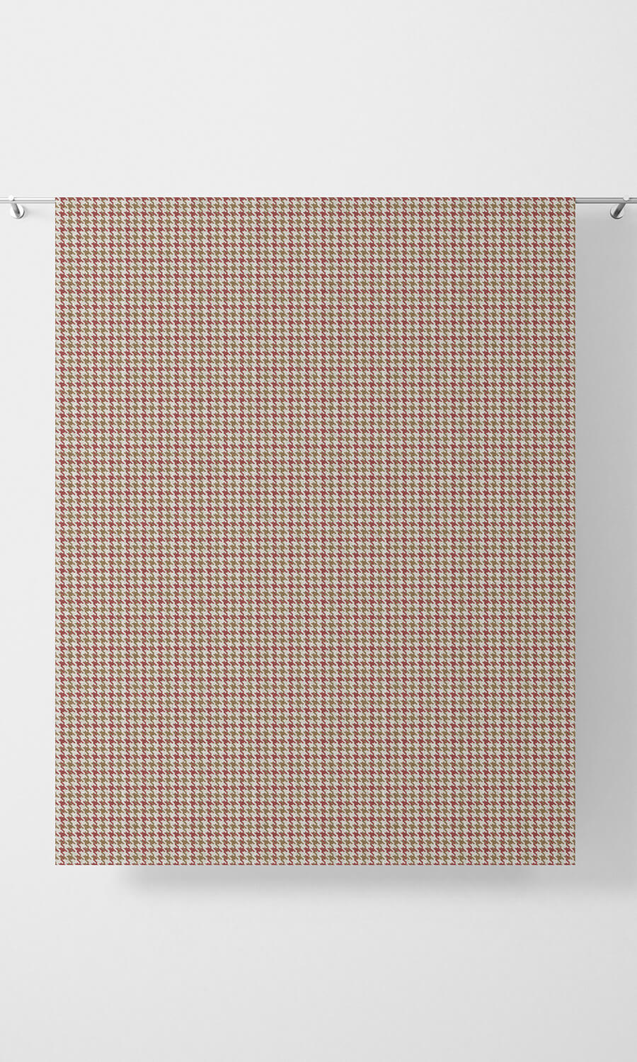 Houndstooth Patterned Free Fabric Material Sample (Red & Brown)