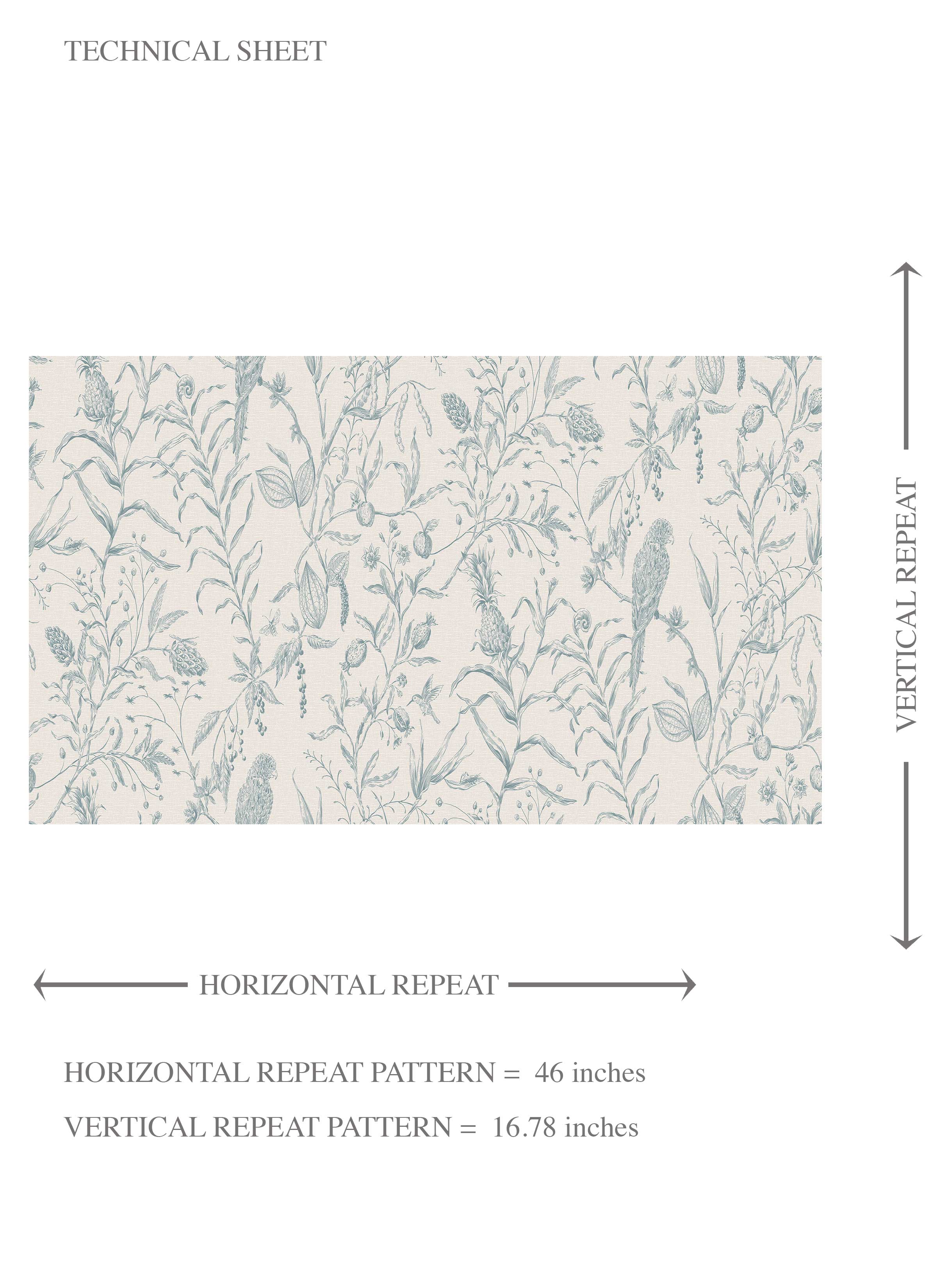 Birds Print/ Botanical Kids Room Wallpaper (Duck Egg Blue/ Off-White)