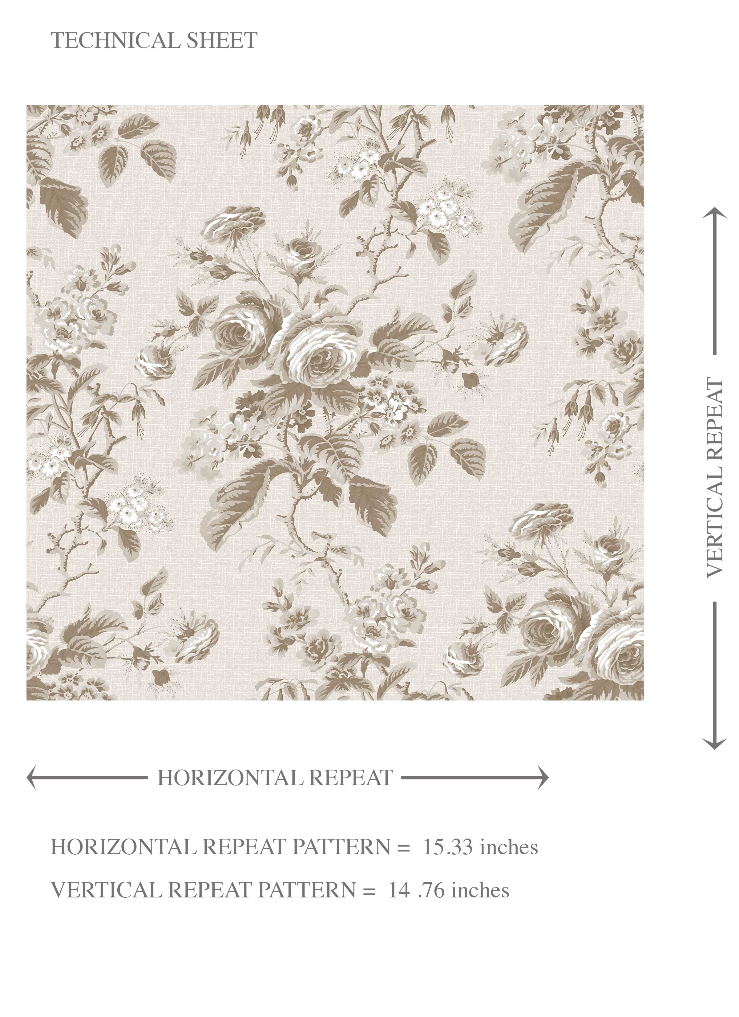 Vintage-Inspired Floral Toile/ Botanical Kids Room Wallpaper Sample (Beige/ Brown/ Taupe)