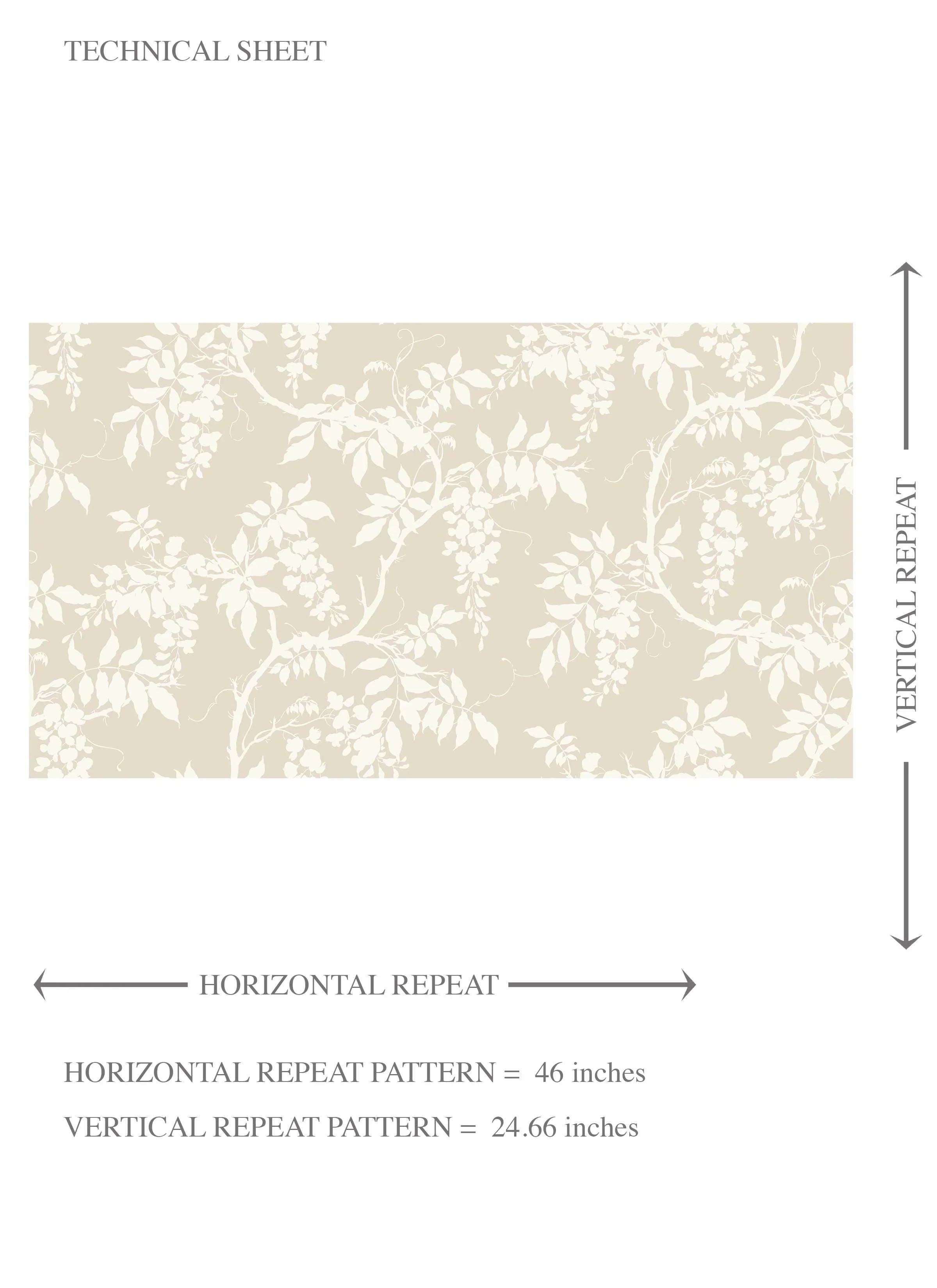 Neutral Floral Vine/ Botanical Kids Room Wallpaper Sample (Beige/ Cream/ Warm Grey)