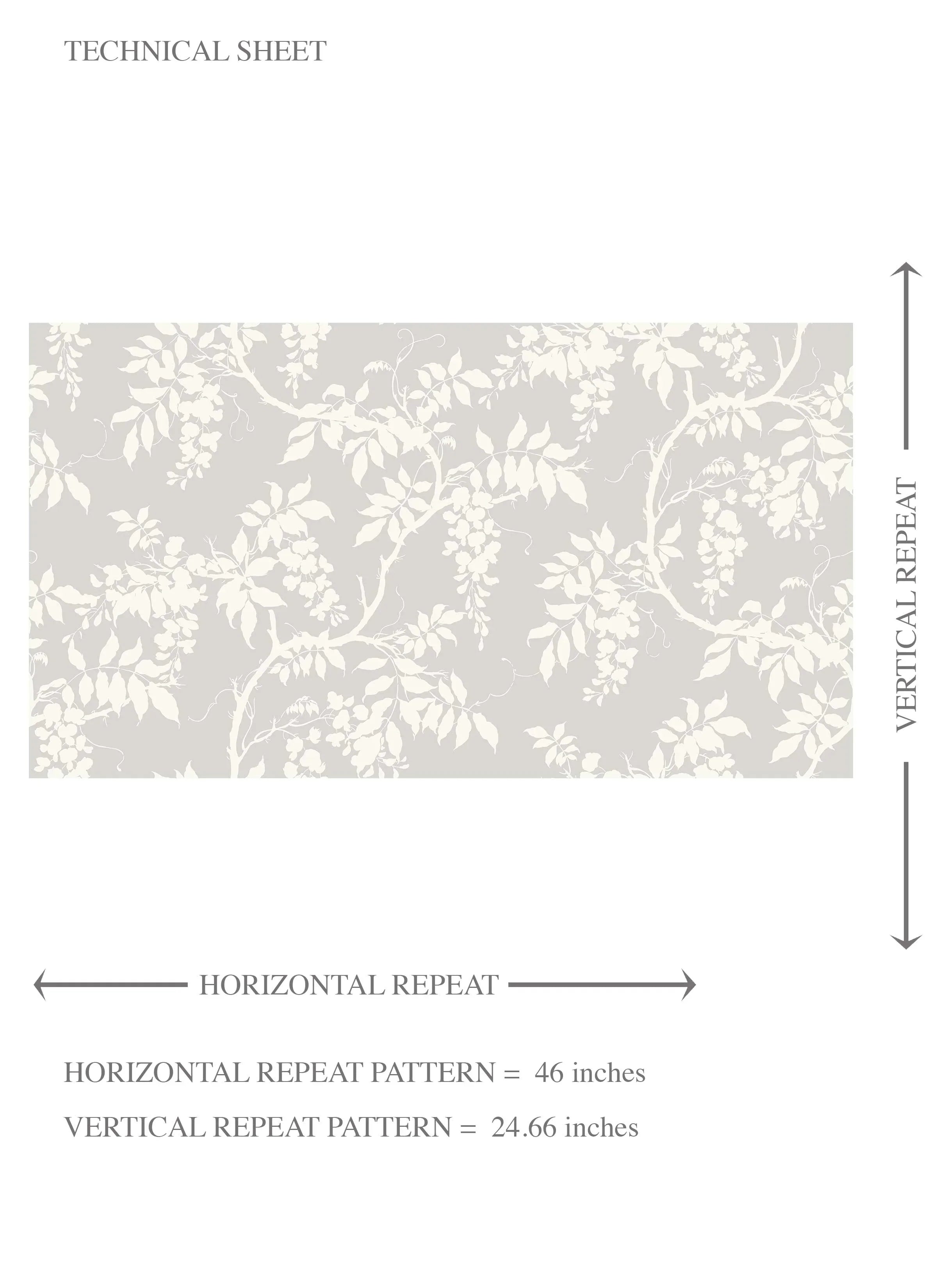 Neutral Floral Vine/ Botanical Kids Room Wallpaper (Dove Grey/ Off-White)