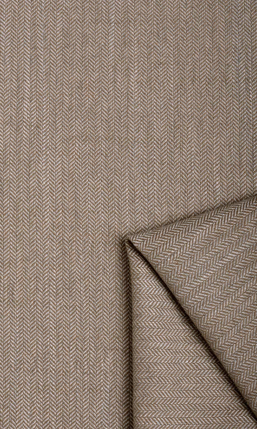 Herringbone Textured Window Treatments Fabric By the Metre (Brown)