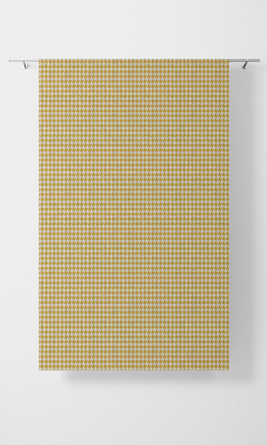 Houndstooth Home Textile Fabric Material Sample (Deep Yellow/ White)
