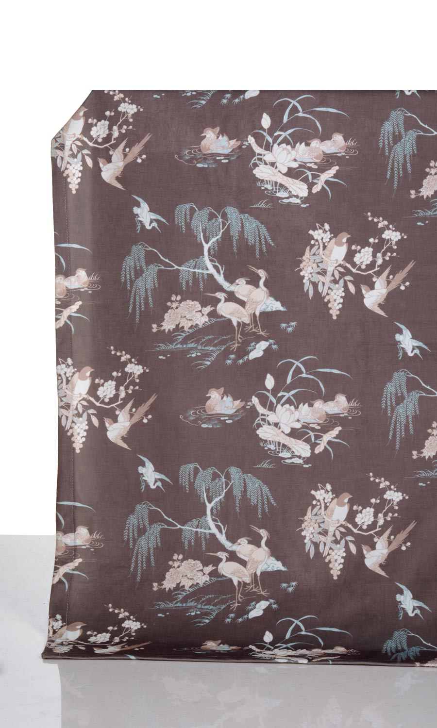 Chinoiserie Toile Velvet Window Treatments Fabric Sample (Deep Wine/ Brown)