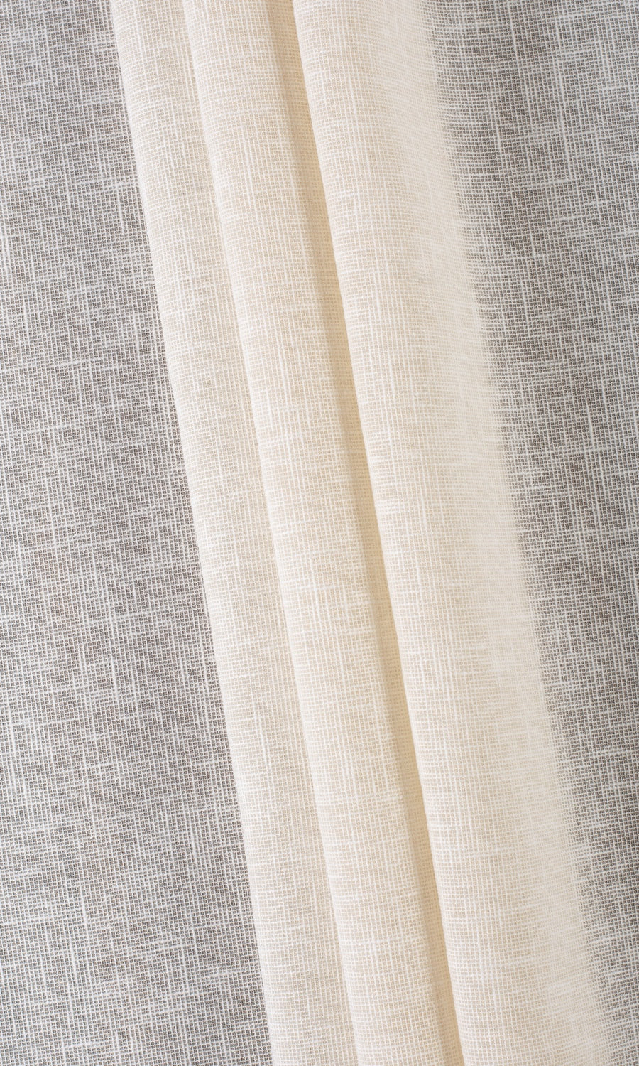 Textured Sheer Fabric Material By the Metre (Warm Ivory/ Pale Beige)