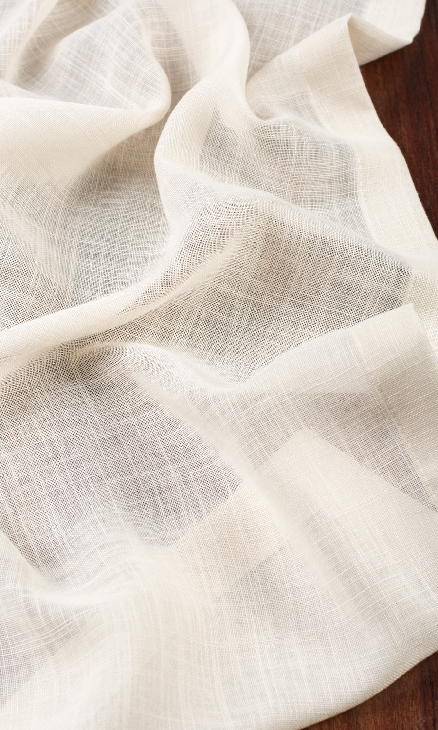 Plain Sheer Window Treatments Fabric By the Metre (Ivory/ Pale Beige)