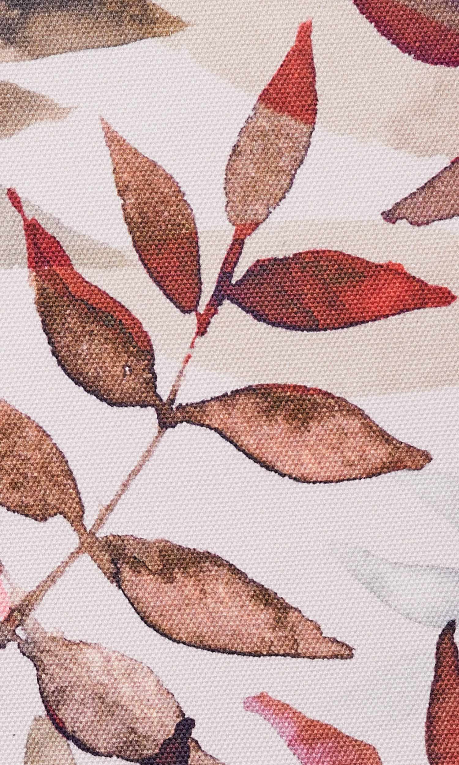 Floral Cotton Home Textile Fabric Material By the Metre (Red/ Gray/ White)