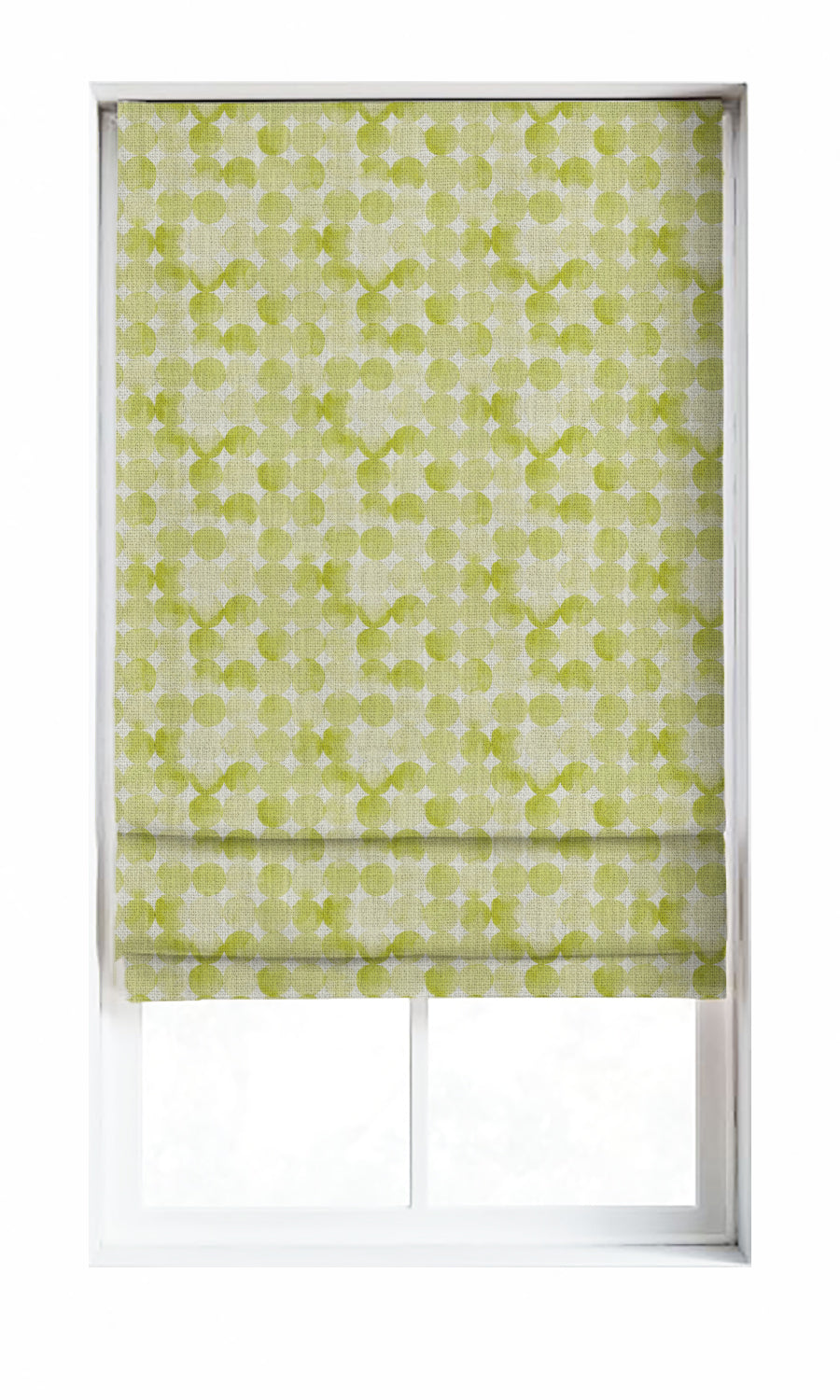 Printed Window Treatments Fabric Sample (White/ Green)