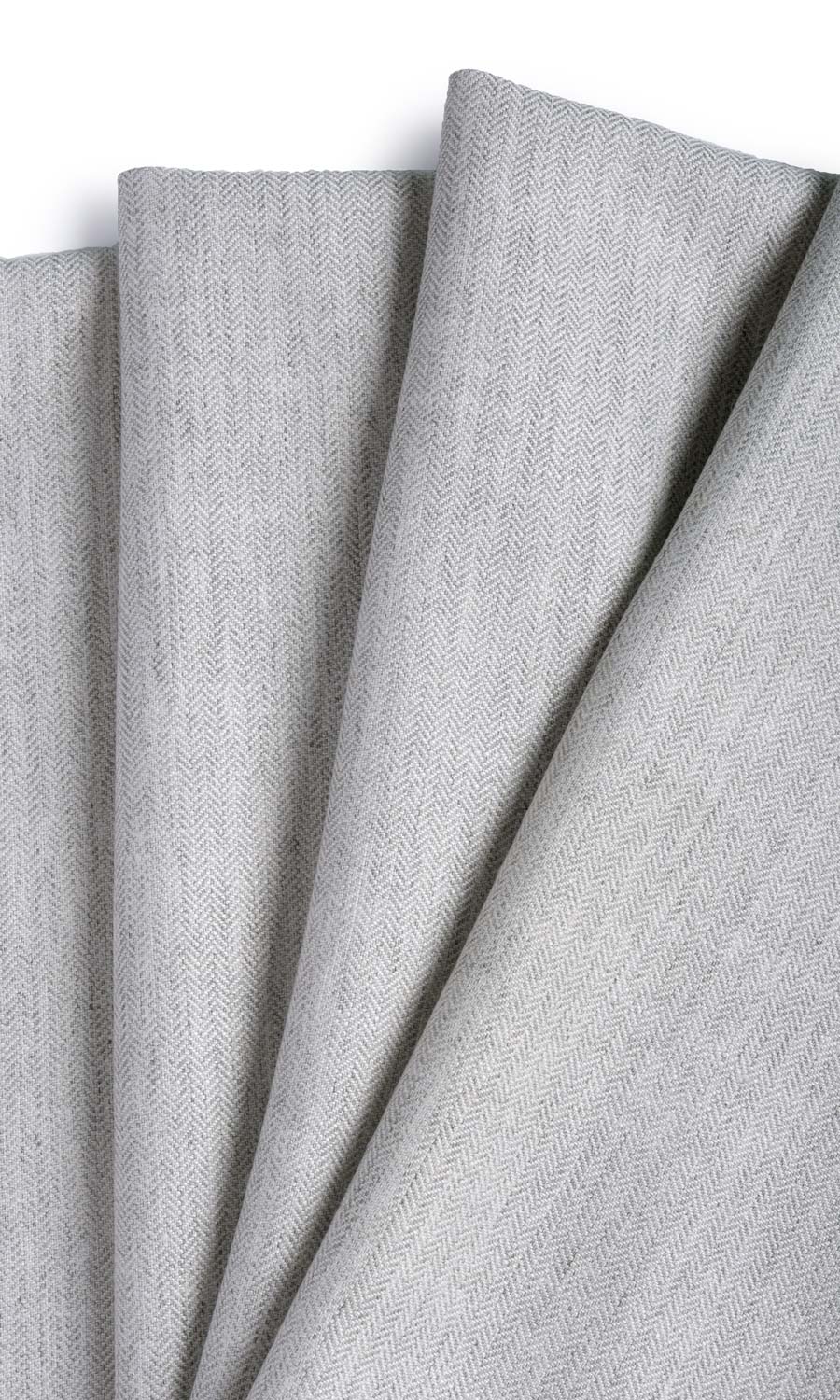 Herringbone Textured Home Textile Fabric Material By the Metre (Smoke White)