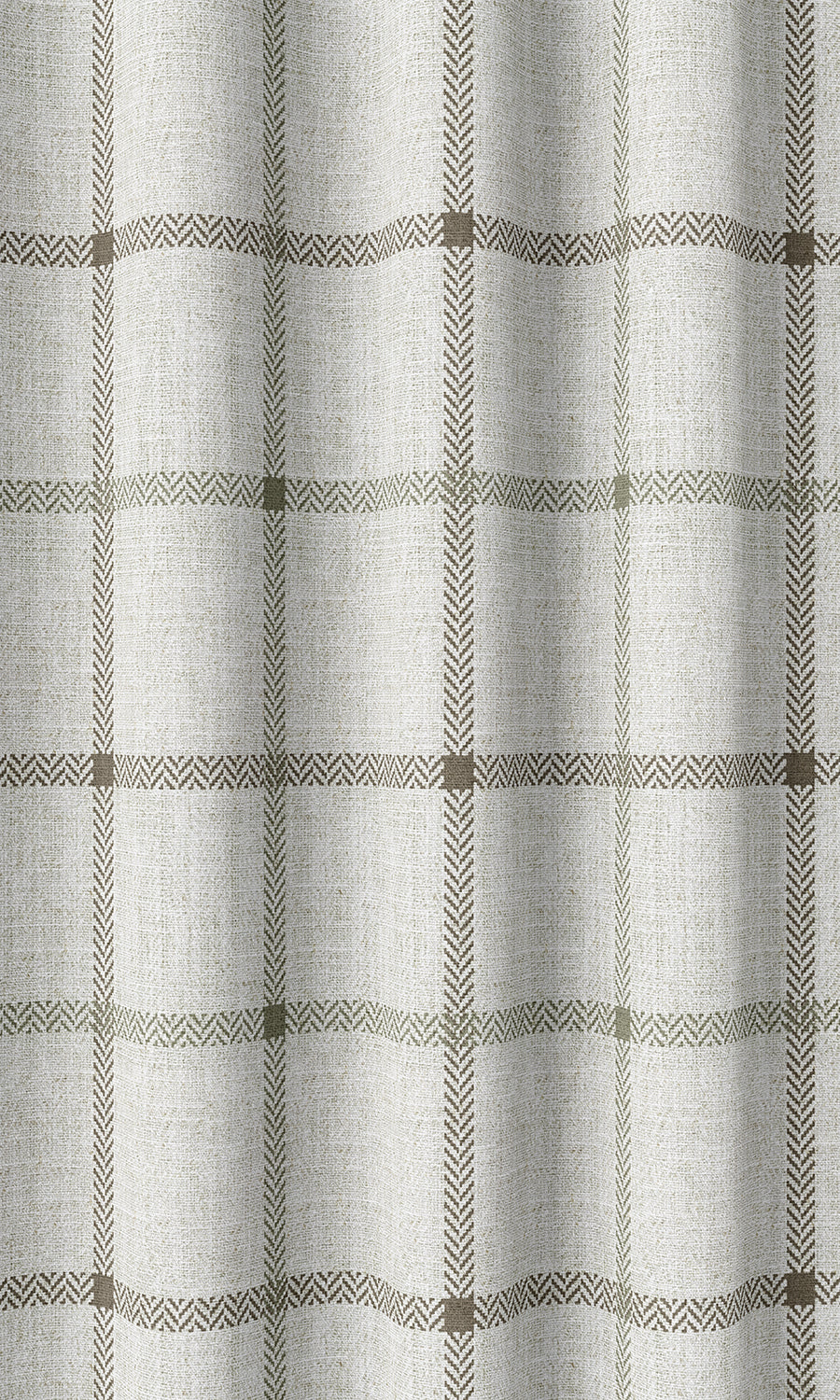 Modern Check Patterned Home Décor Fabric Sample (Linen White)