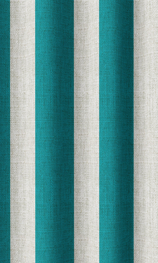 Striped Print Curtains (Pacific Blue)