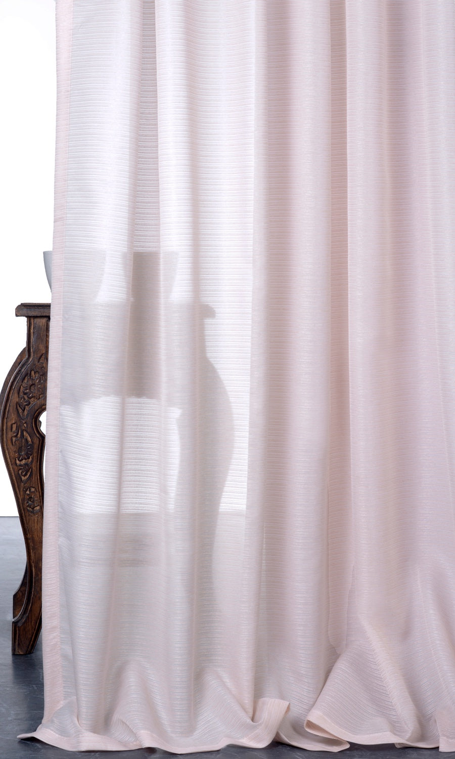 Striped Sheer Home Décor Fabric By the Metre (Pastel Pink)