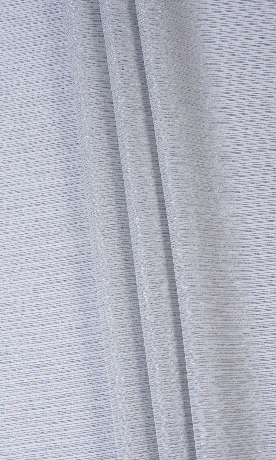 Striped Sheer Window Treatments Fabric By the Metre (Silver Grey)