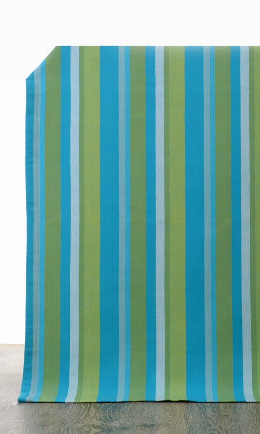 Cotton Home Décor Fabric By the Metre (Green/ Blue)