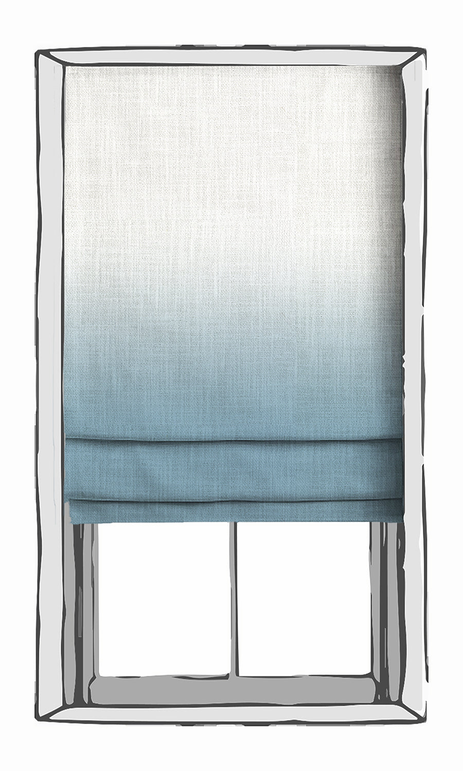 2-Tone Ombre Window Treatments Fabric By the Metre (Cobalt Blue)