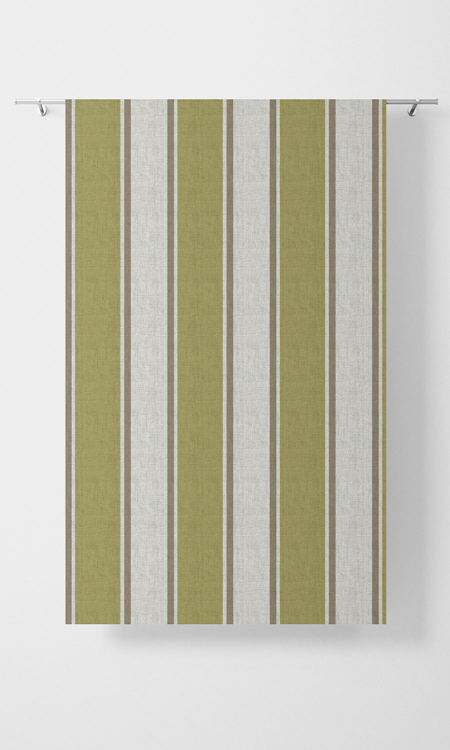 Modern Striped Print Home Textile Fabric Material By the Metre (Green/ Brown)