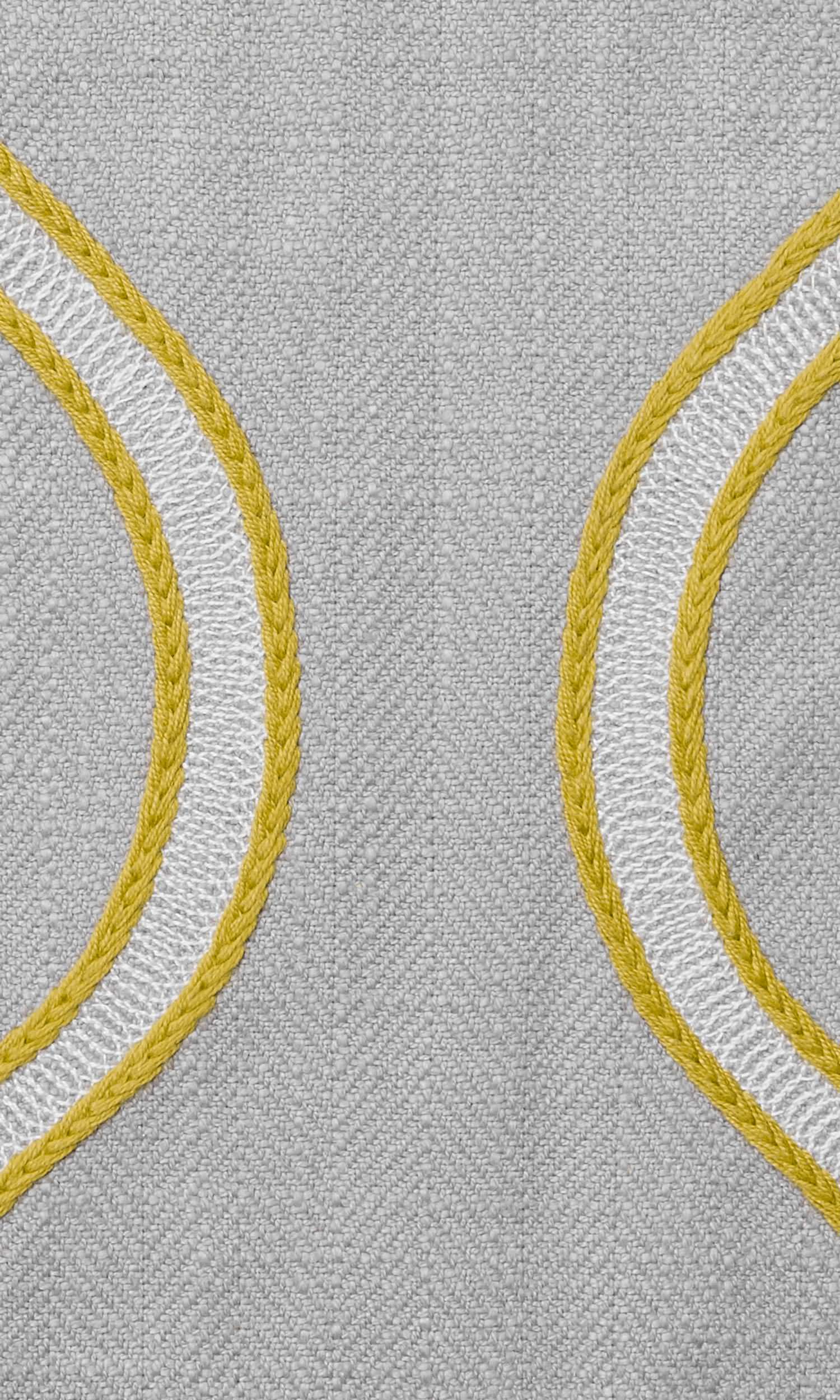 Wave Striped Home Textile Fabric Material By the Metre (Gray/ Yellow)
