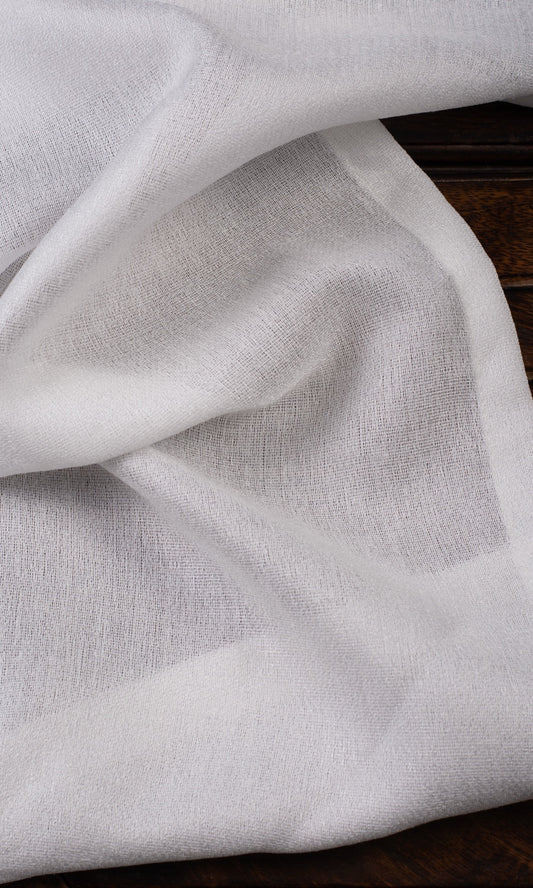 Plain Semi-Sheer Drapery (Pearl White)
