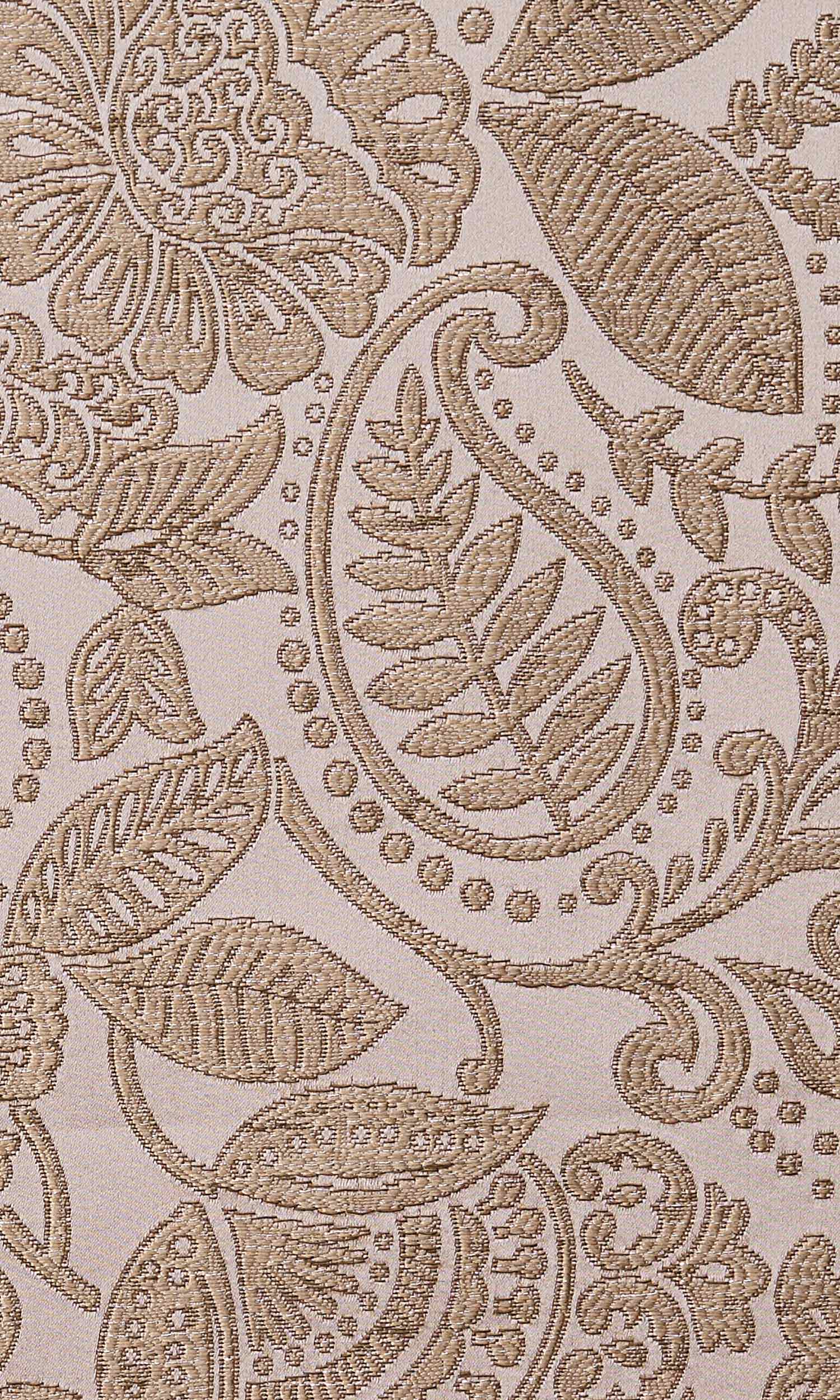 Floral Embossed Home Textile Fabric Material By the Metre (Two Tone Beige)