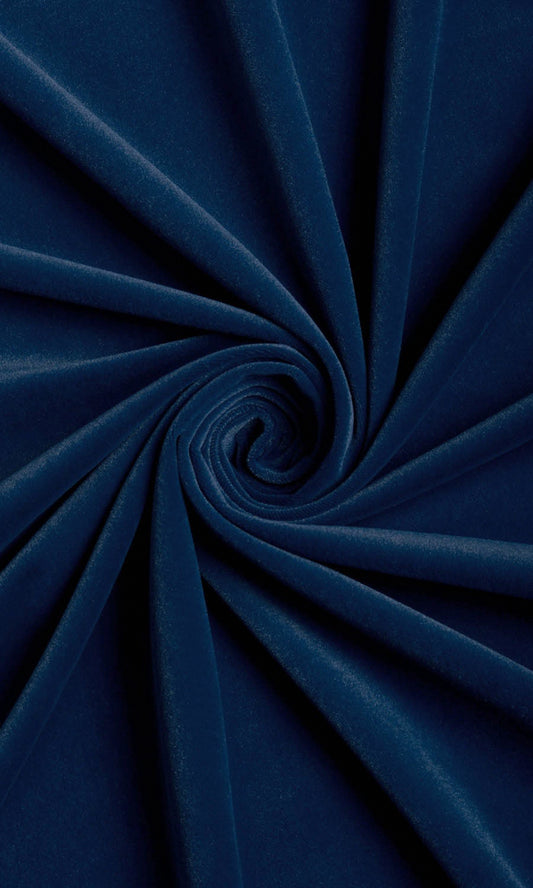 Velvet Home Décor Fabric By the Metre (Midnight Blue)