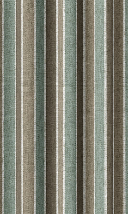 Geometric Print Home Décor Fabric Sample (Blue/ Brown/ White)