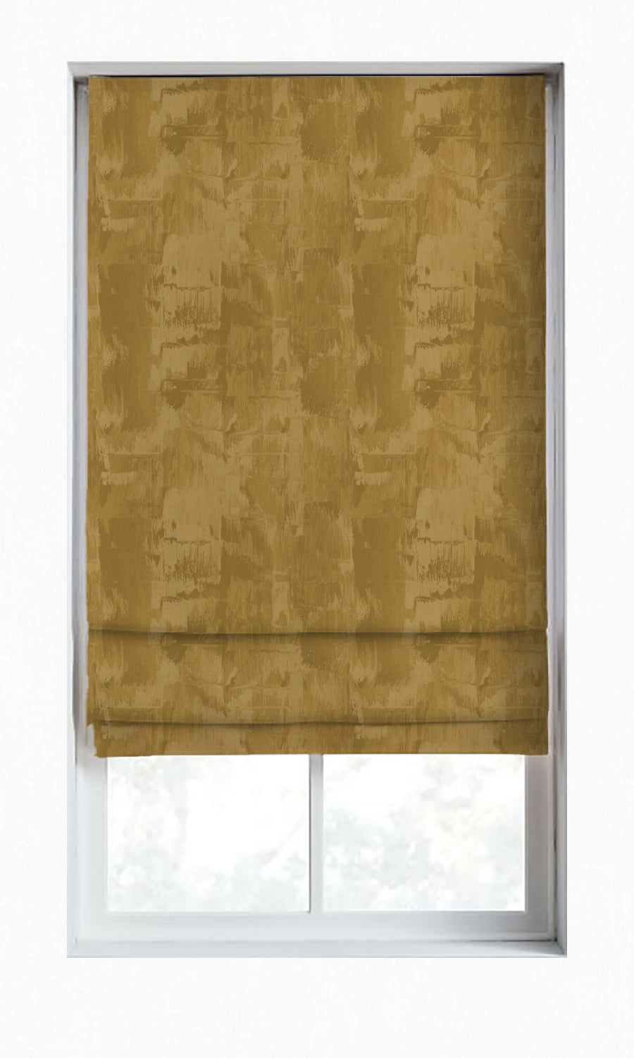 Dimout Striped Home Décor Fabric Sample (Ochre Yellow/ Brown)